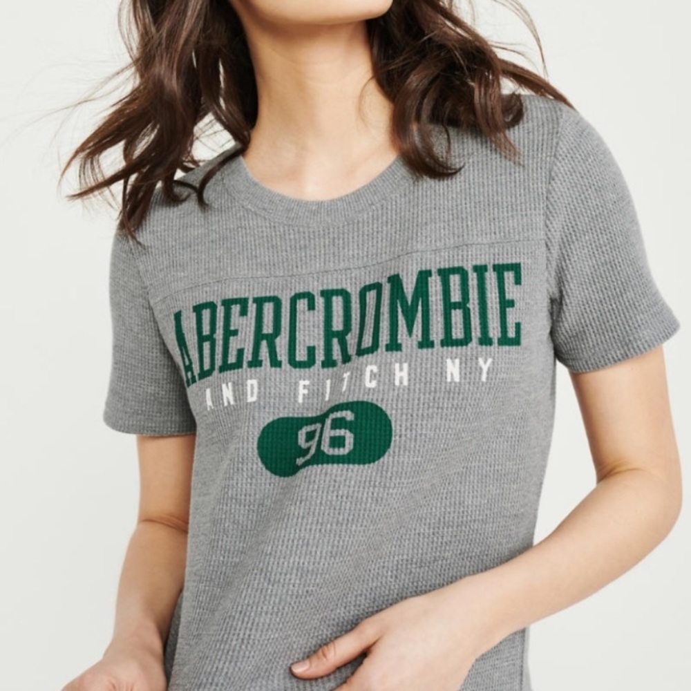 ABERCROMBIE AND FITCH grey waffle tee short sleeve